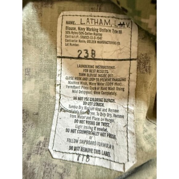 US Navy Seals Type III X Short Jacket Adult S Green Digital Camouflage Button. - Picture 5 of 10